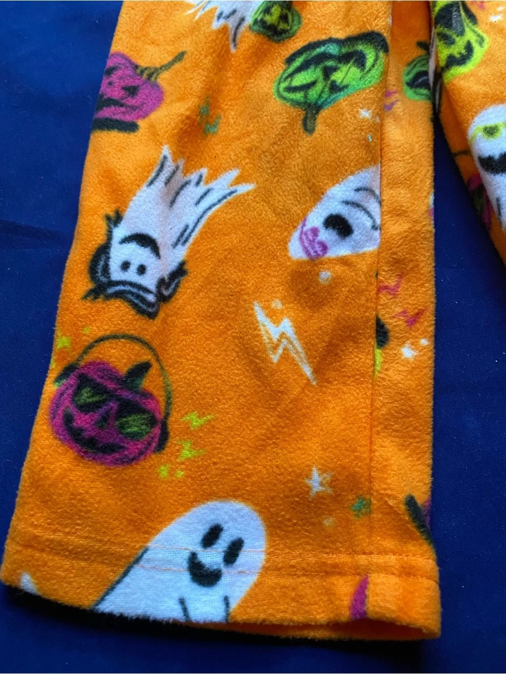 New Hyde & Eeks! Halloween Orange Ghost & Pumpkin Fleece Pajama Pants 2T